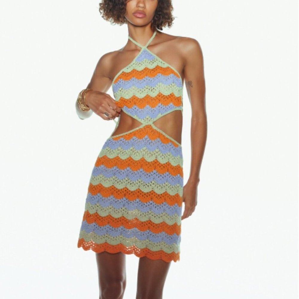 Zara Cut Out Crochet Dress Limited Edition